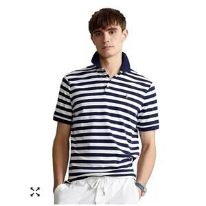 Polo Ralph Lauren Classic Fit Striped Polo Soft Cotton Pony Logo Mens Medium